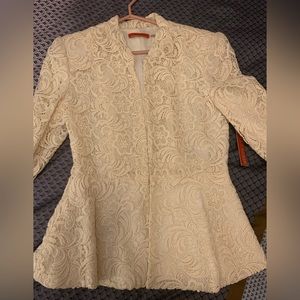 Alice+Olivia Cream Lace Jacket NWT Size M